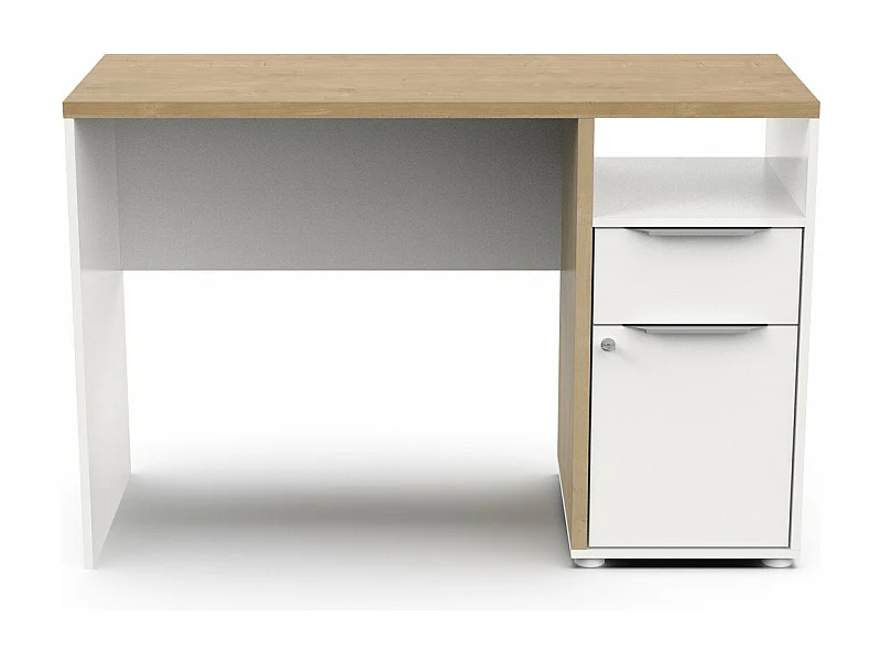 Secretária AMBIHOME ESSENCE - Branco/Carvalho, C116xP45xA77cm