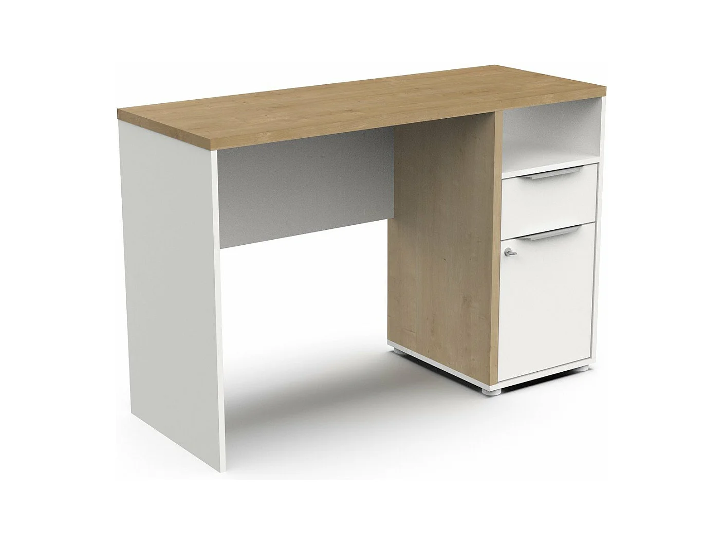 Secretária AMBIHOME ESSENCE - Branco/Carvalho, C116xP45xA77cm