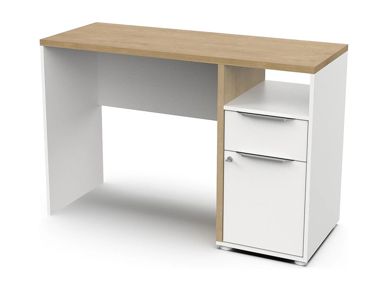 Secretária AMBIHOME ESSENCE - Branco/Carvalho, C116xP45xA77cm