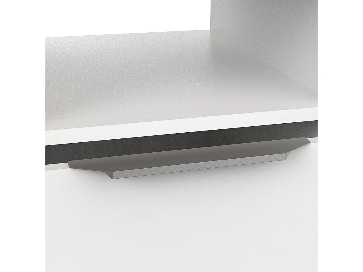 Bureau 1 porte, 1 tiroir et 1 niche décor chêne et blanc mat H77,4 cm - ACCESS