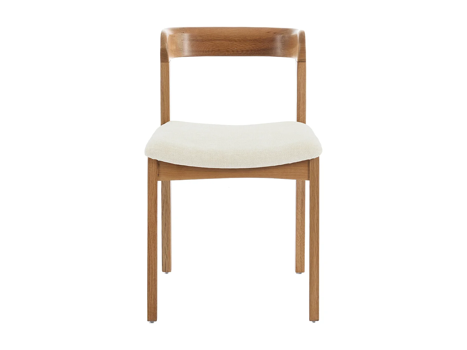 TINA-Sedia in rovere massello e tessuto Bliss Ecru (x2)