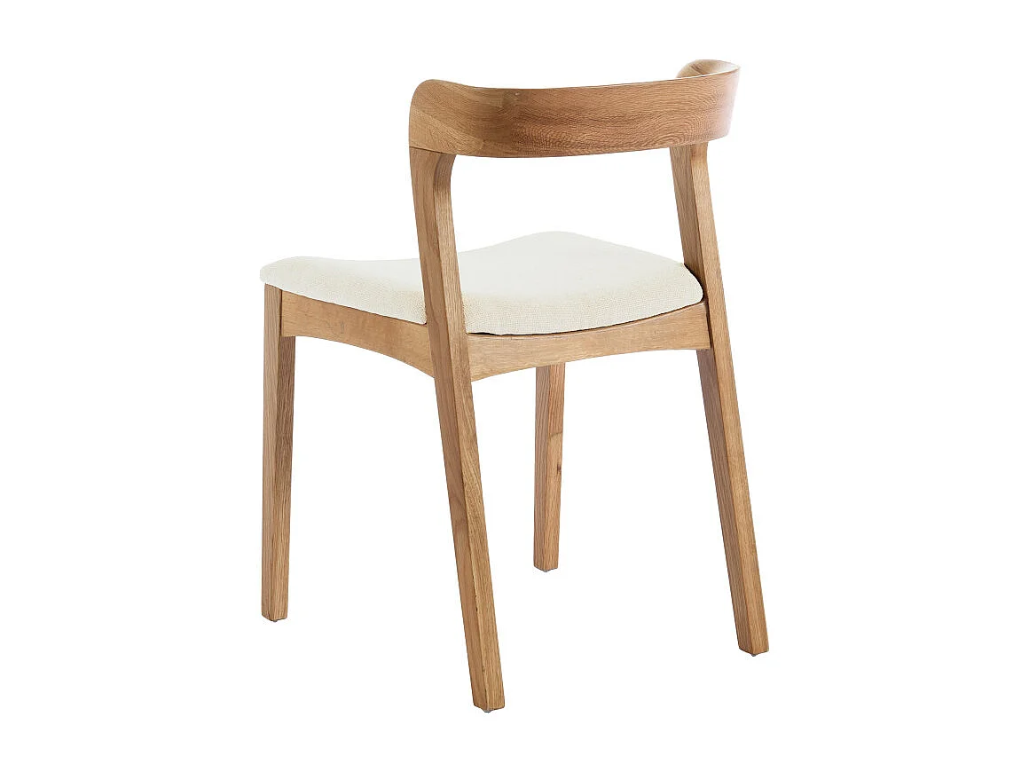 TINA-Sedia in rovere massello e tessuto Bliss Ecru (x2)