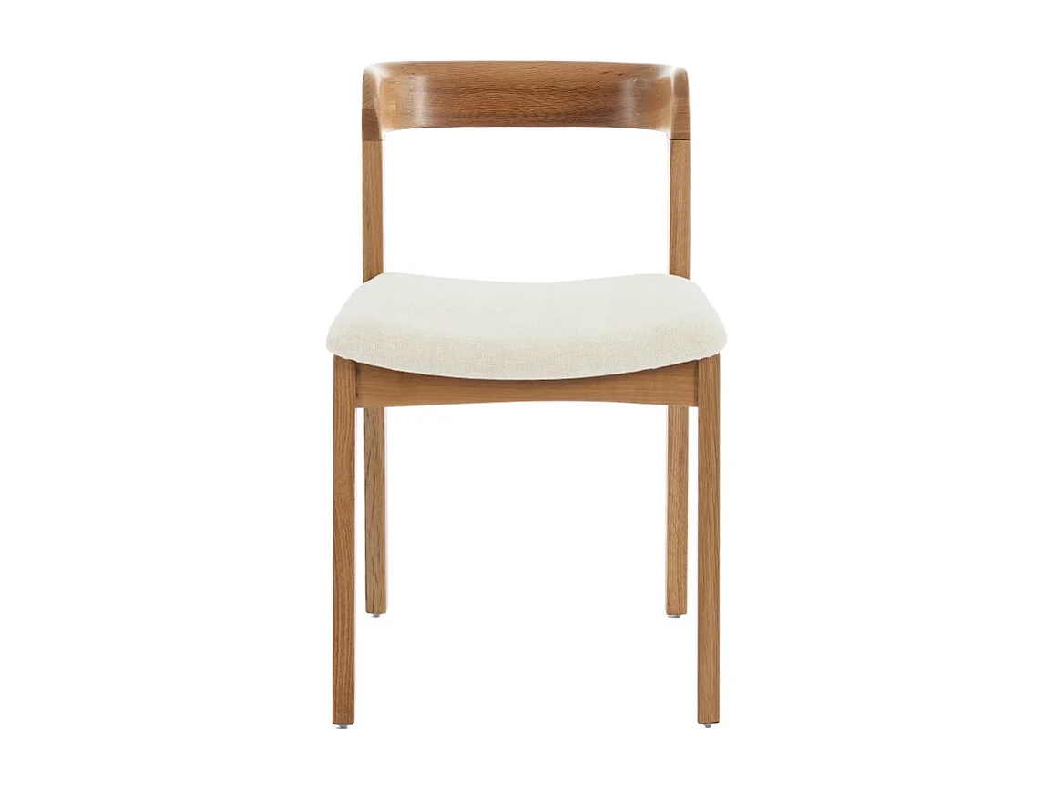 TINA-Sedia in rovere massello e tessuto Bliss Ecru (x2)