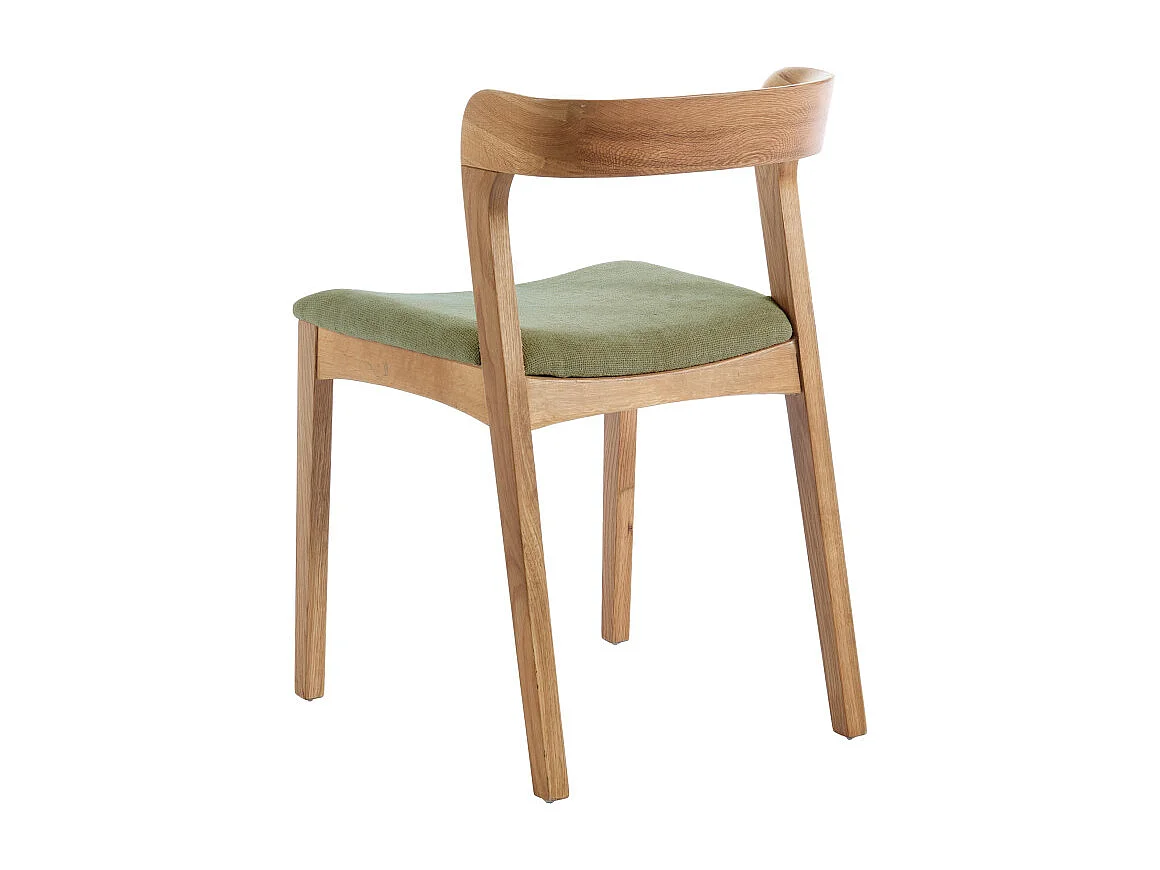 TINA-Sedia in rovere massello e tessuto Bliss Verde (x2)