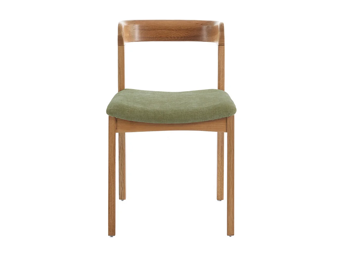 TINA-Sedia in rovere massello e tessuto Bliss Verde (x2)