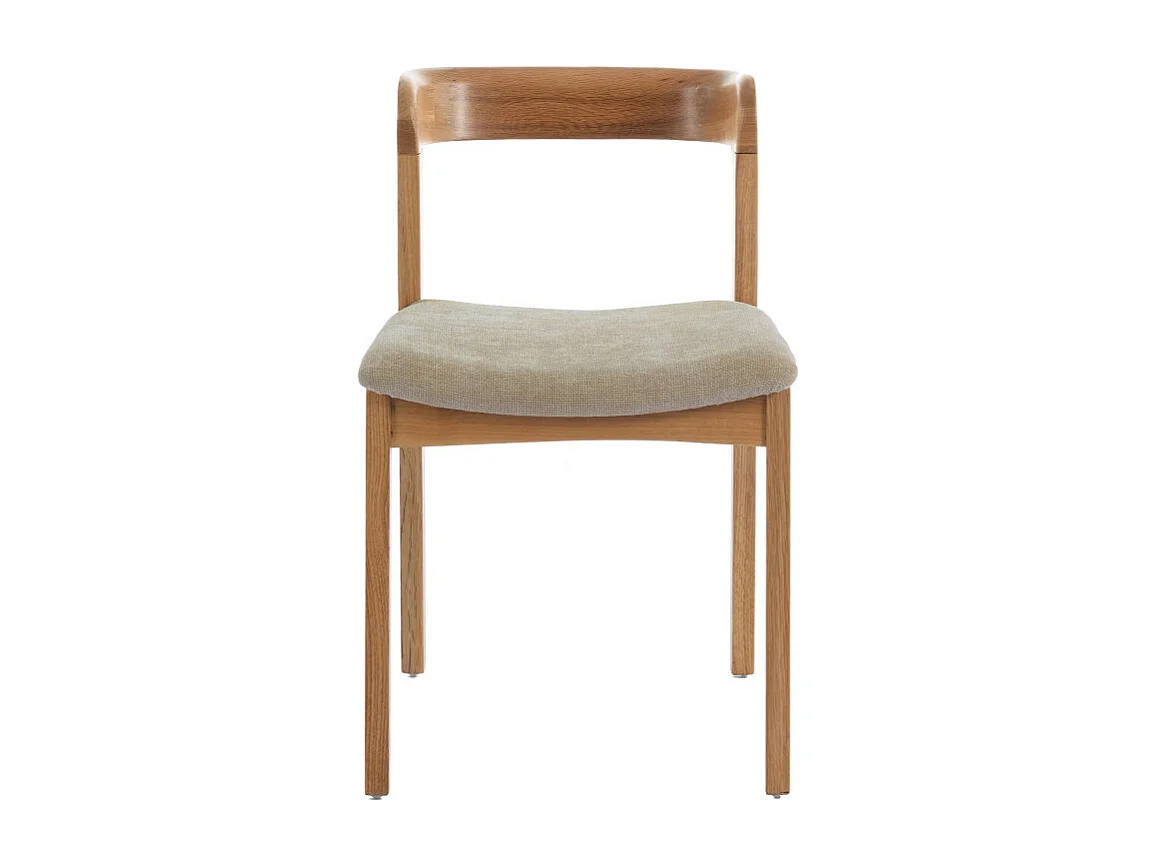 TINA-Silla de roble macizo y tela Bliss Arena (x2)