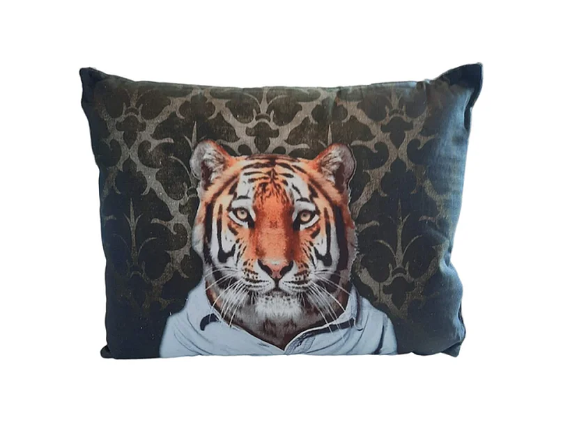 Sierkussens Furnilux - Zwart Bruin 45x35 cm - Set van 2