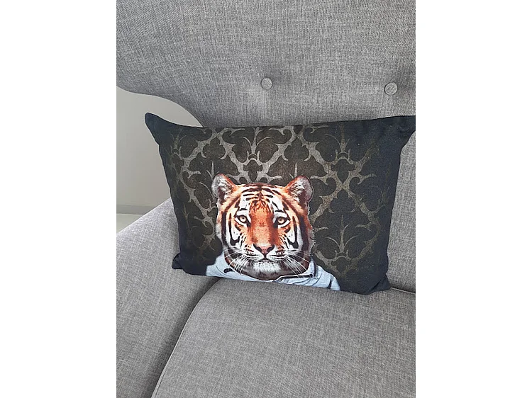 Sierkussens Furnilux - Zwart Bruin 45x35 cm - Set van 2