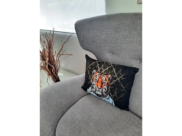 Sierkussens Furnilux - Zwart Bruin 45x35 cm - Set van 2