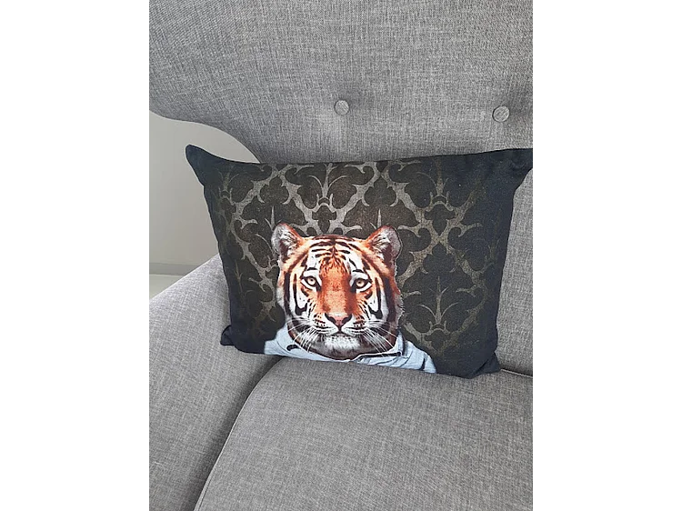 Sierkussens Furnilux - Zwart Bruin 45x35 cm - Set van 2