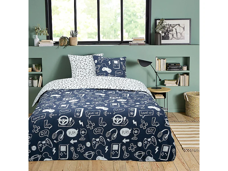 Parure de lit jeux vidéos en coton 240x220cm