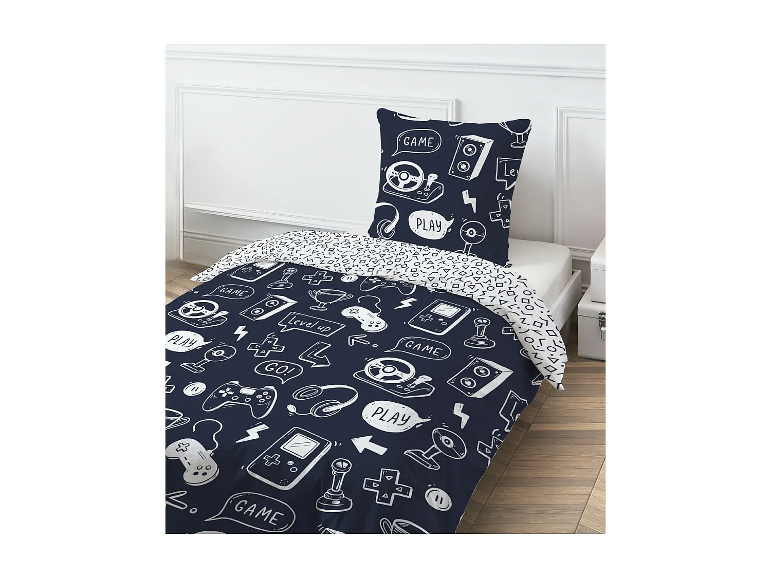 Parure de lit jeux vidéos en coton 140x200cm