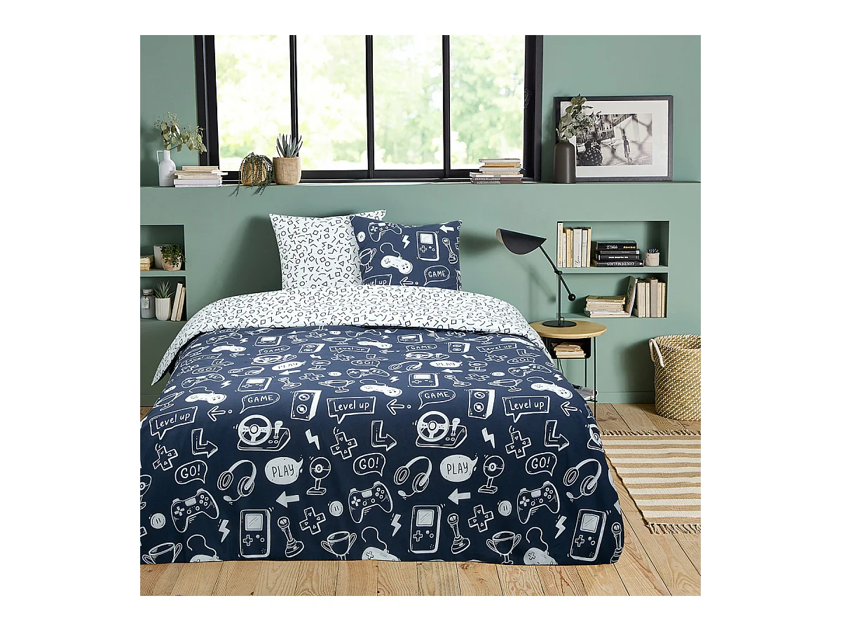 Parure de lit jeux vidéos en coton 200x200cm