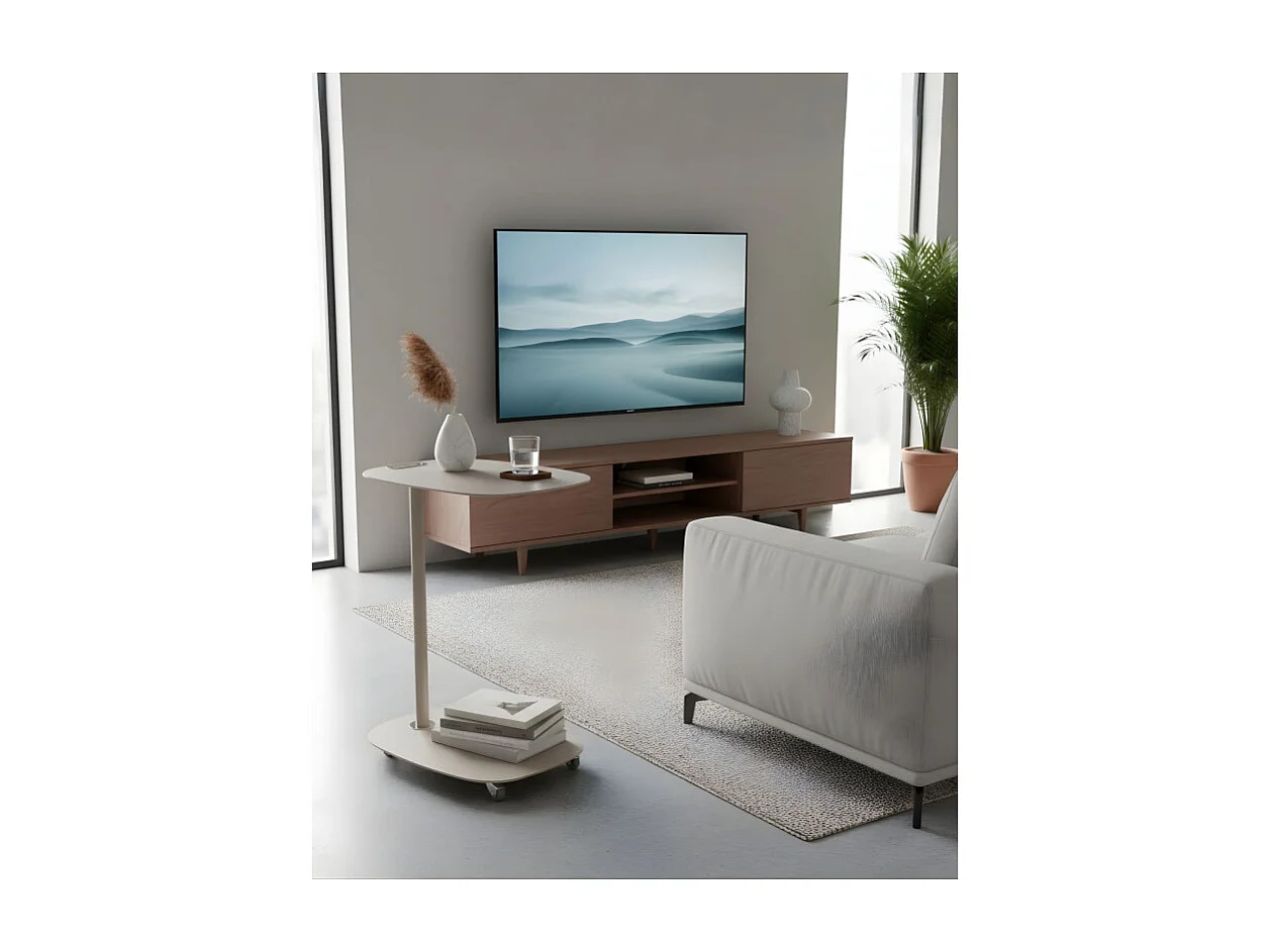 Tavolino con ruote EVI - design scandinavo, compatto, pratico e funzionale