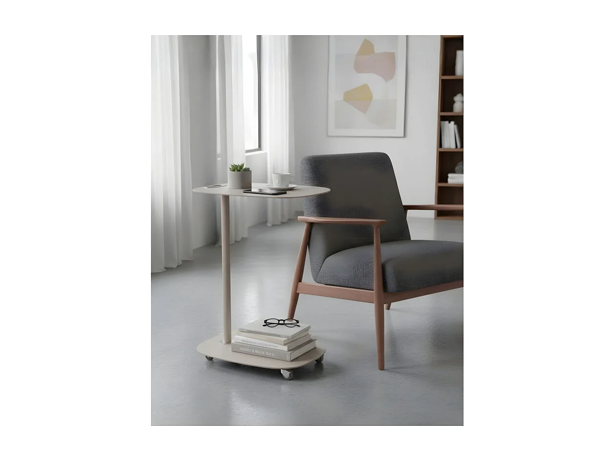Tavolino con ruote EVI - design scandinavo, compatto, pratico e funzionale