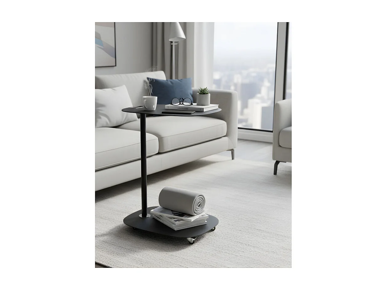 Table d'appoint à roulettes EVI - design scandinave, compacte, pratique et fonctionnelle