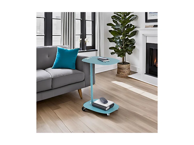 Table d'appoint à roulettes EVI : design scandinave, robuste, pratique et fonctionnelle