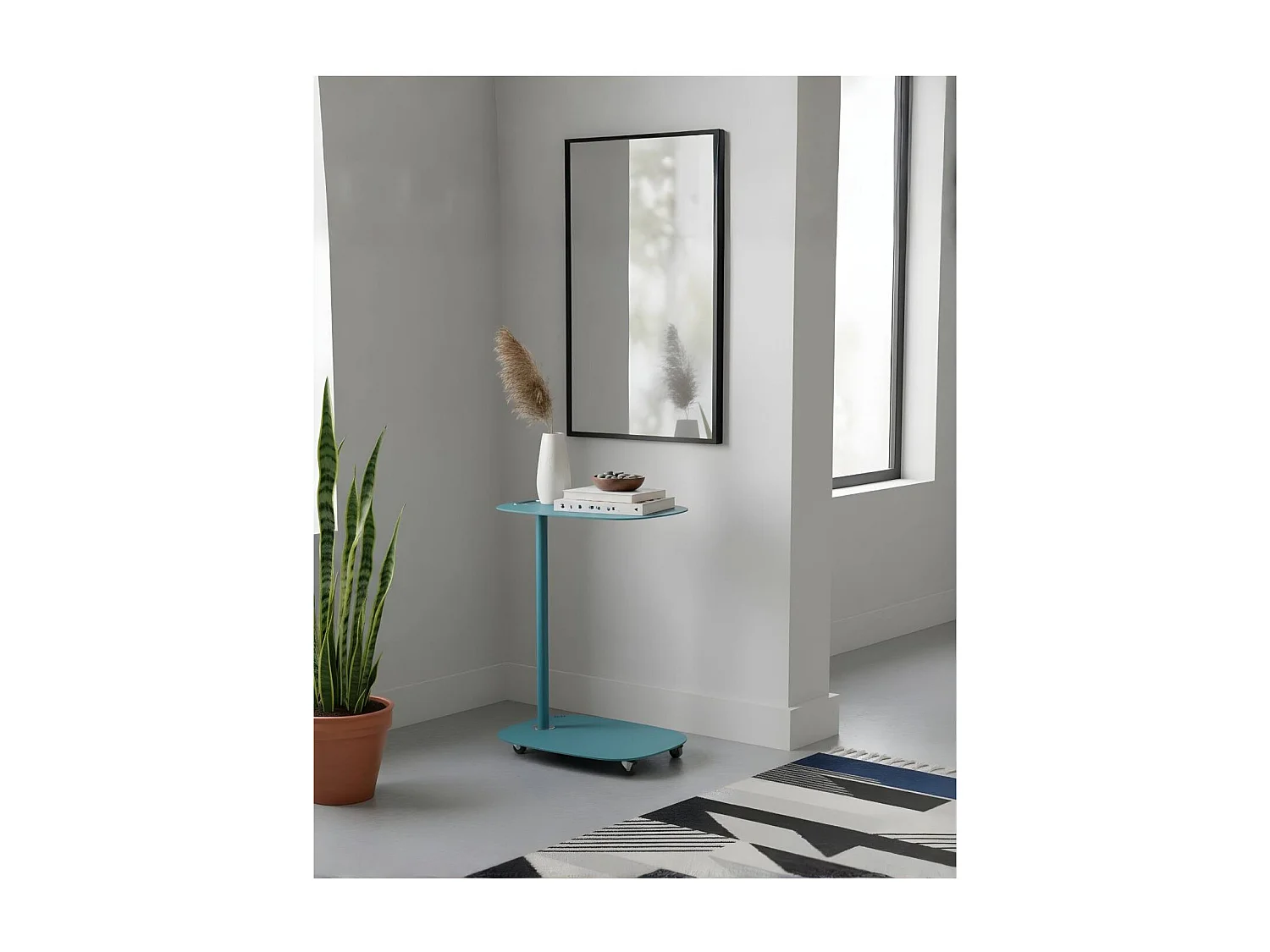 Tavolino con ruote EVI - design scandinavo, compatto, pratico e funzionale