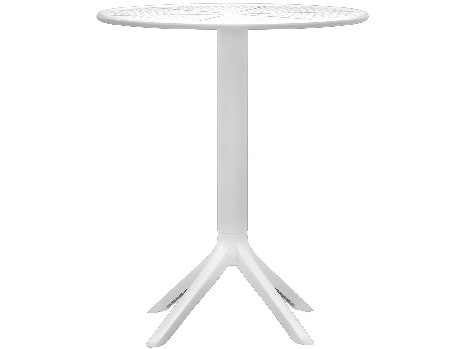 Table d'appoint de jardin - rond - Plastique - Blanc - Lacota