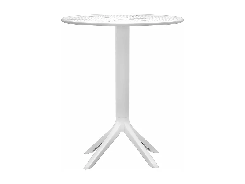 Table d'appoint de jardin - rond - Plastique - Blanc - Lacota