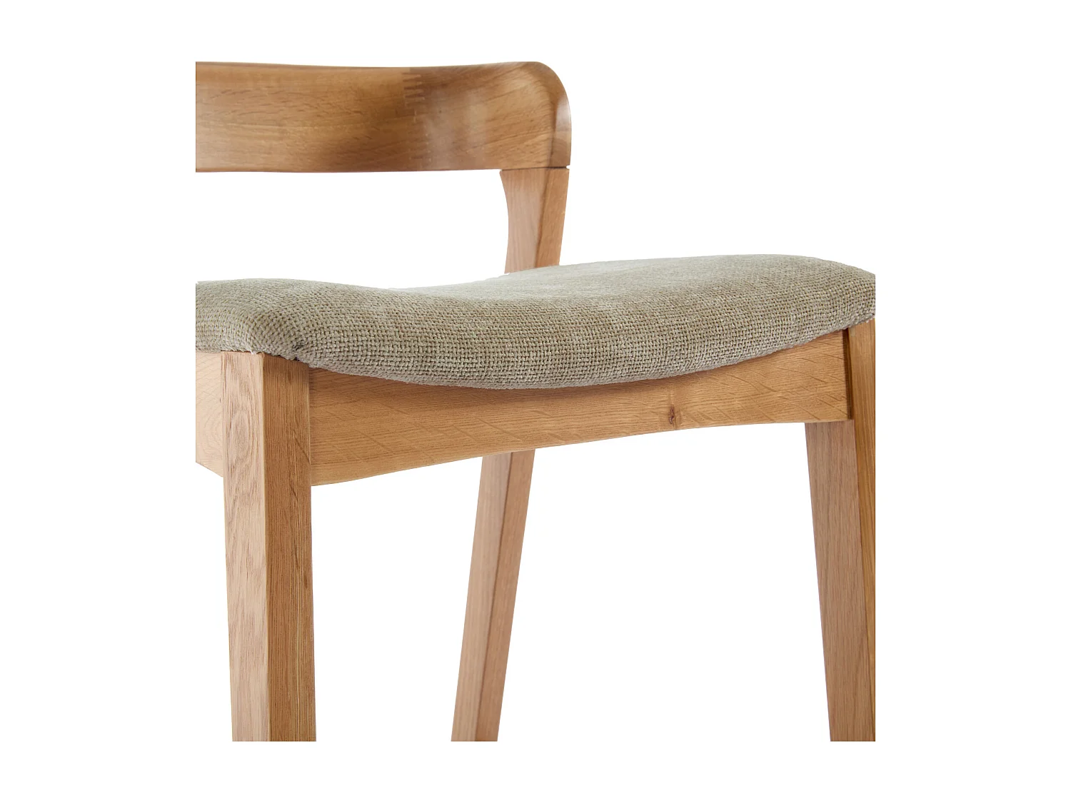 TINO-Sgabello da bar in rovere massello e tessuto Bliss Sabbia