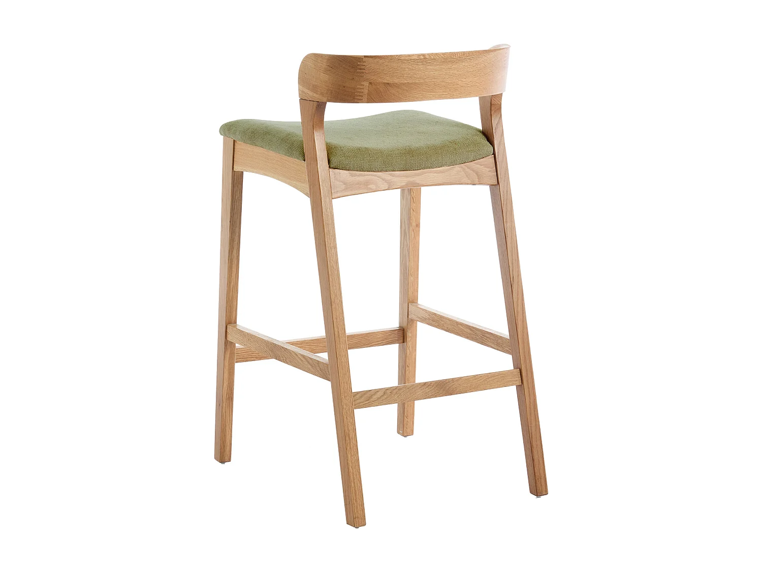 TINO-Sgabello da bar in rovere massello e tessuto Bliss Verde