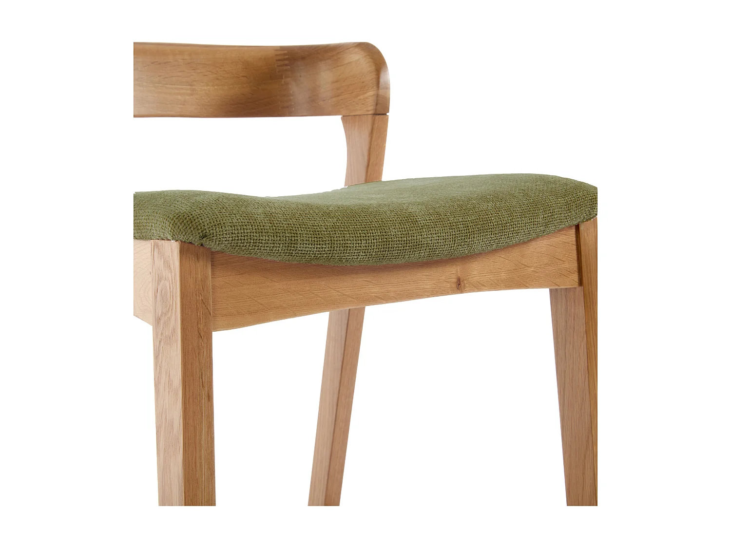 TINO-Sgabello da bar in rovere massello e tessuto Bliss Verde