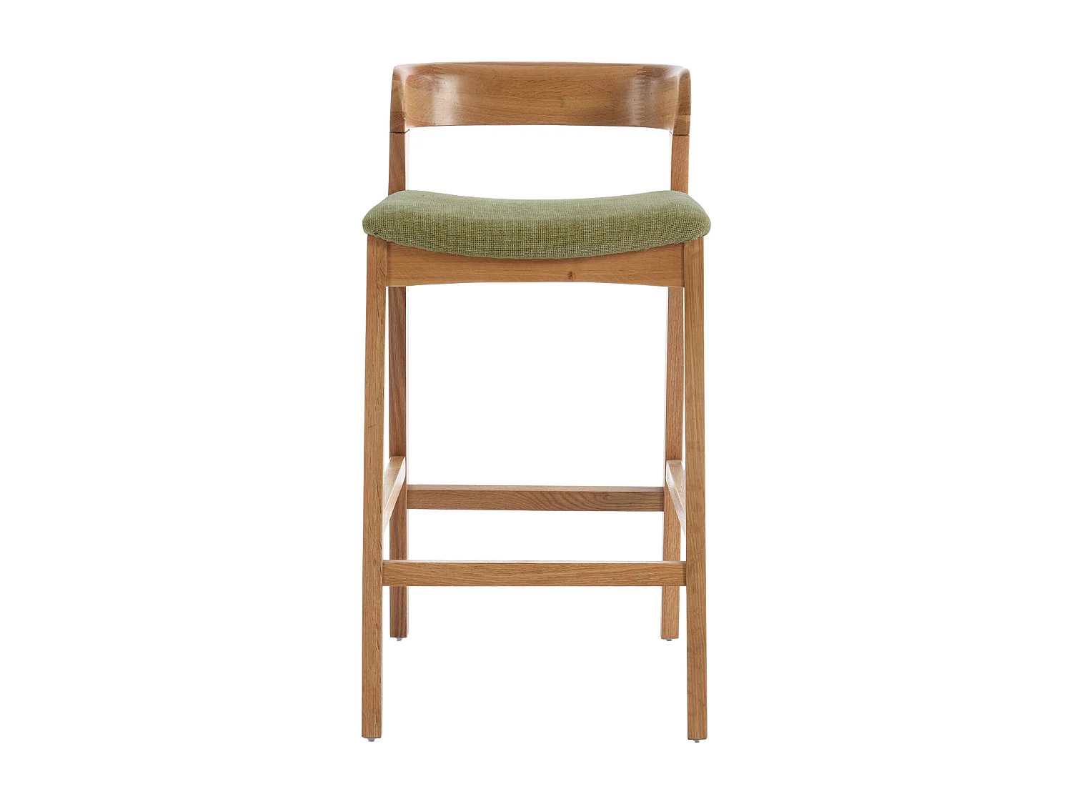 TINO-Sgabello da bar in rovere massello e tessuto Bliss Verde