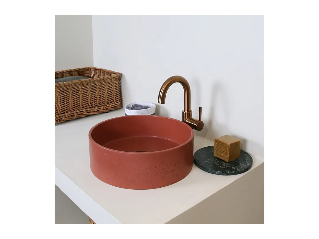 Vasque à poser en béton terracotta - Essebagno