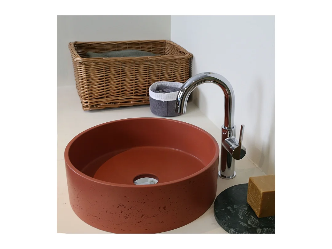 Vasque à poser en béton terracotta - Essebagno