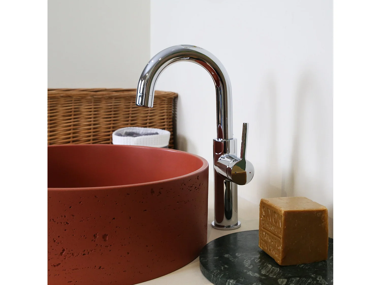 Vasque à poser en béton terracotta - Essebagno