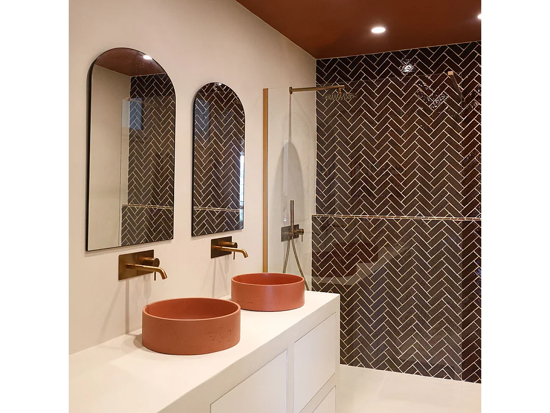 Aufsatzwaschbecken aus Terrakotta-Beton Essebagno