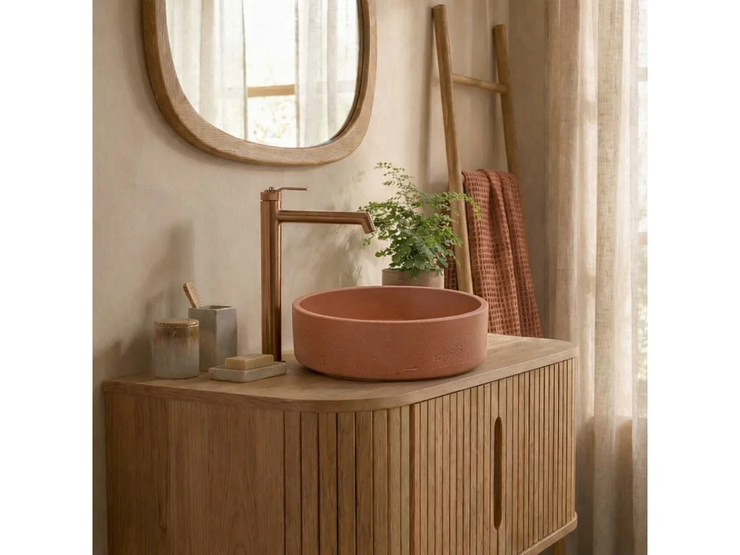 Aufsatzwaschbecken aus Terrakotta-Beton Essebagno