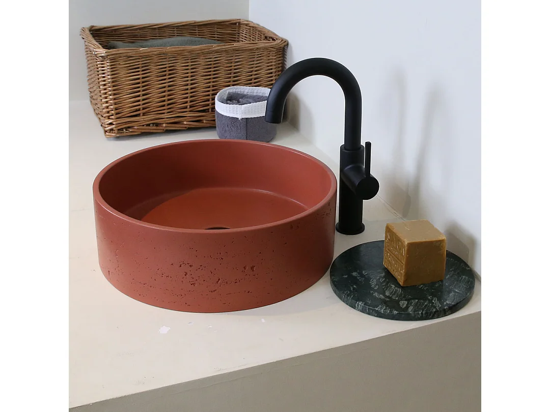 Umywalka nablatowa z betonu terakotowego - Essebagno