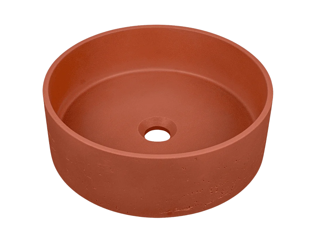 Lavatório de assentamento em betão terracota Essebagno