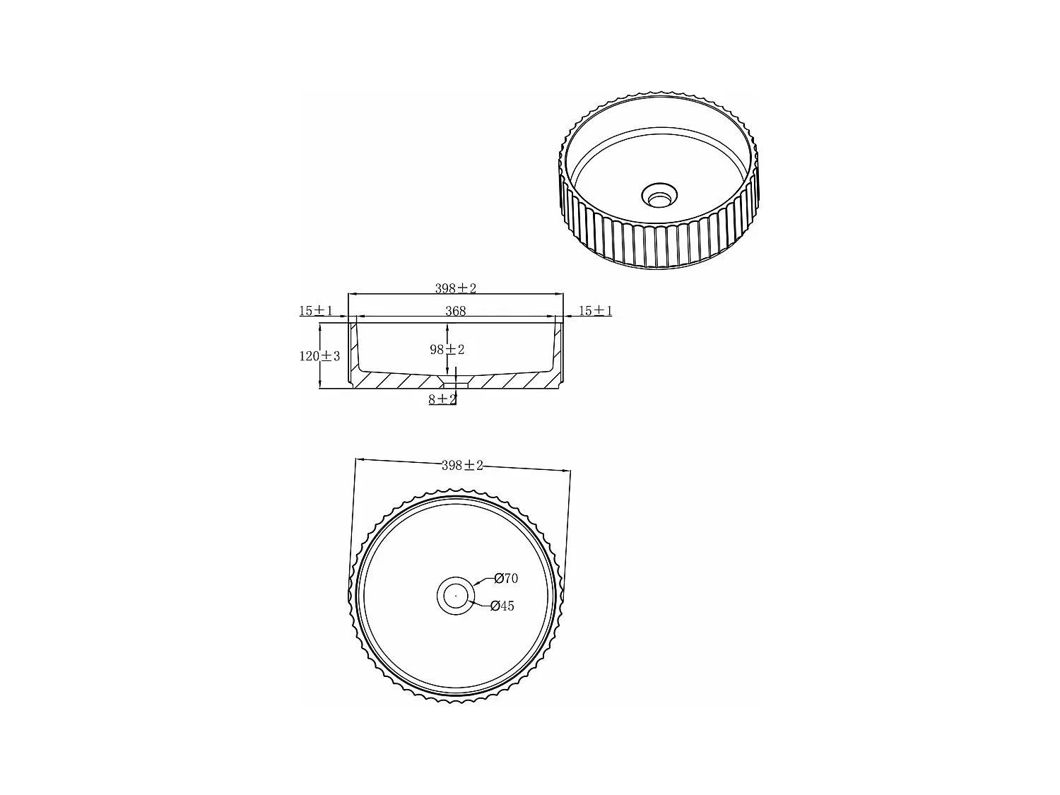 Architek vasque à poser en béton blanc - Essebagno