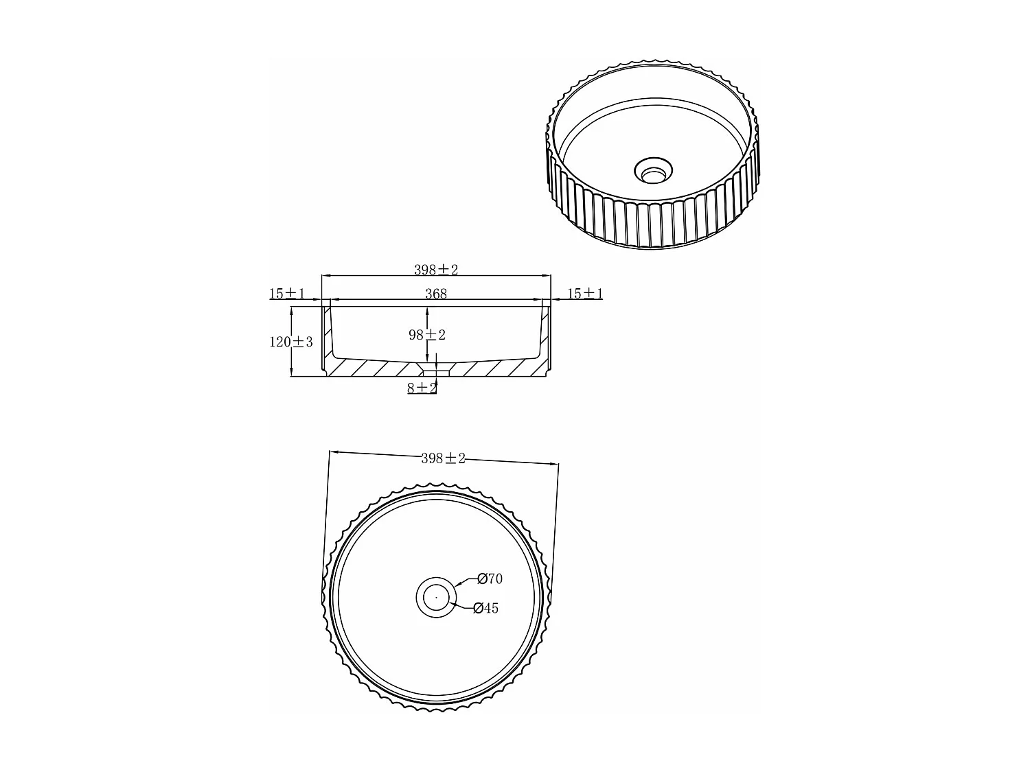 Architek vasque à poser en béton blanc - Essebagno