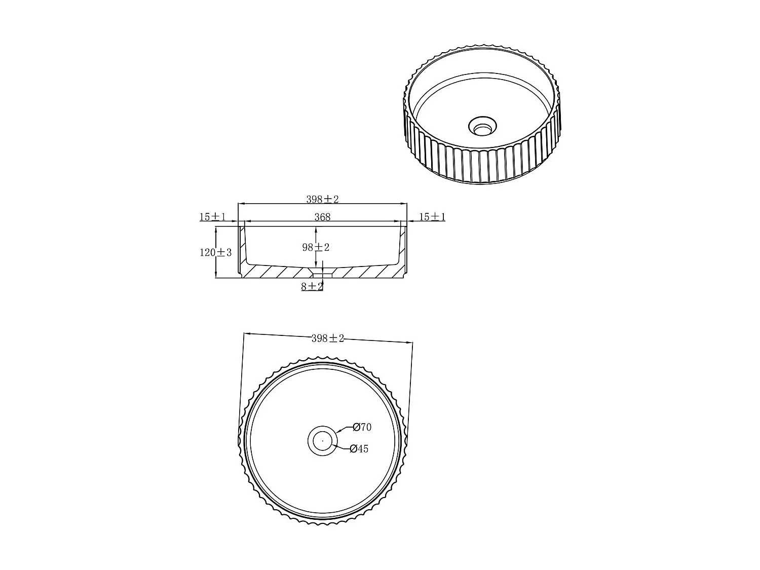 Architek lavabo da appoggio in cemento bianco Essebagno