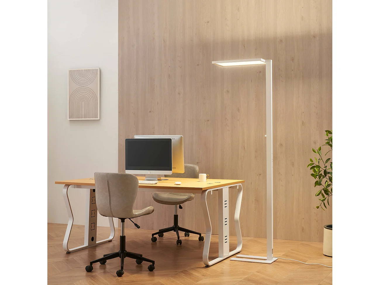 Lampadaire blanc LED dimmable éclairage de bureau - Ephan