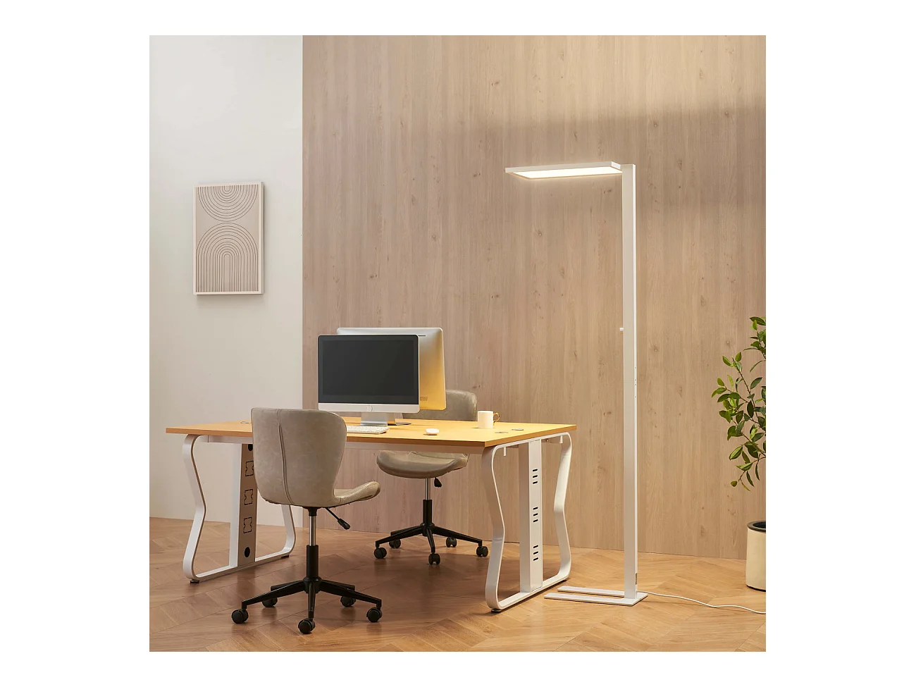 Lampadaire blanc LED dimmable éclairage de bureau - Ephan