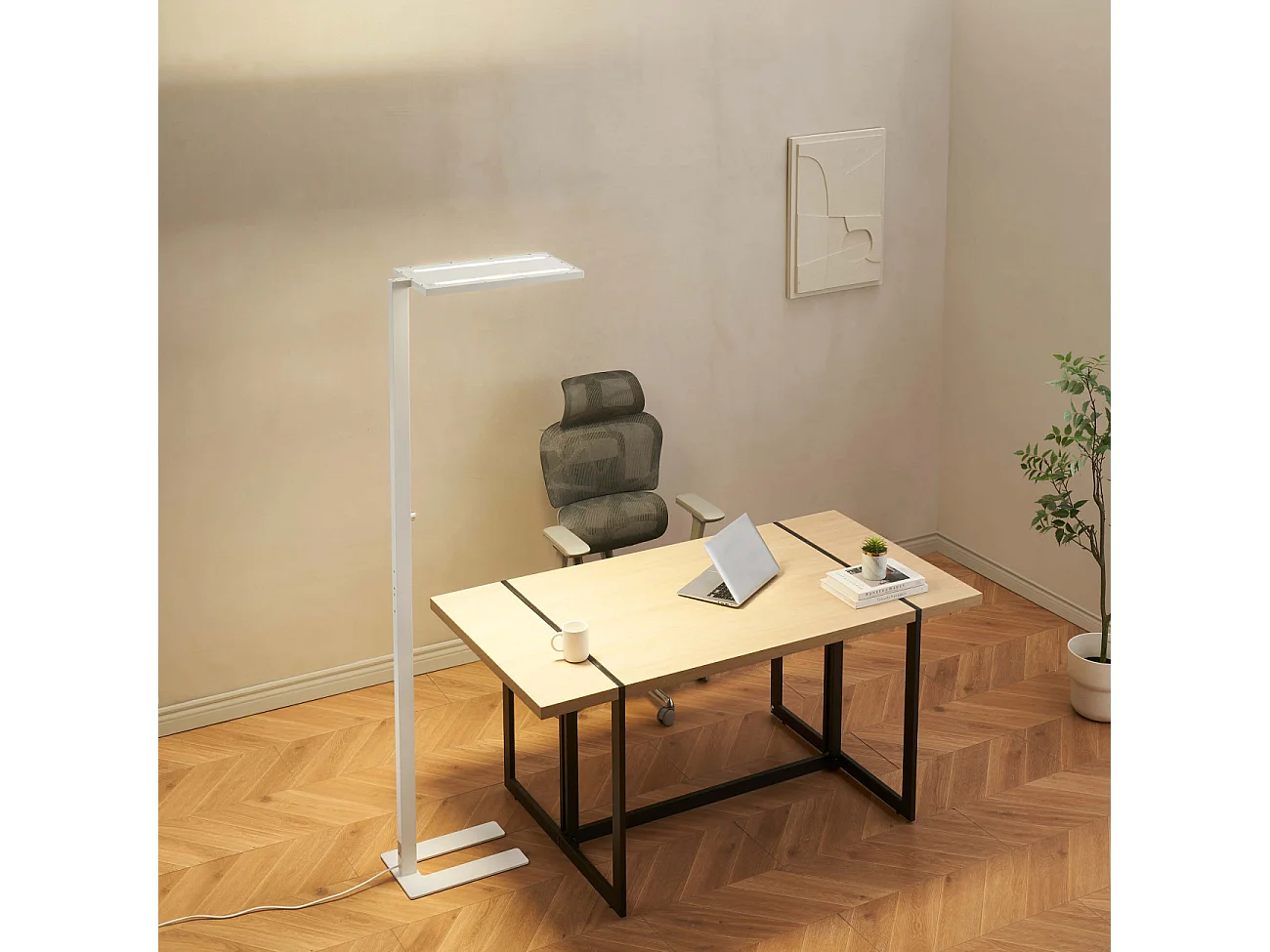 Lampadaire blanc LED dimmable éclairage de bureau - Ephan