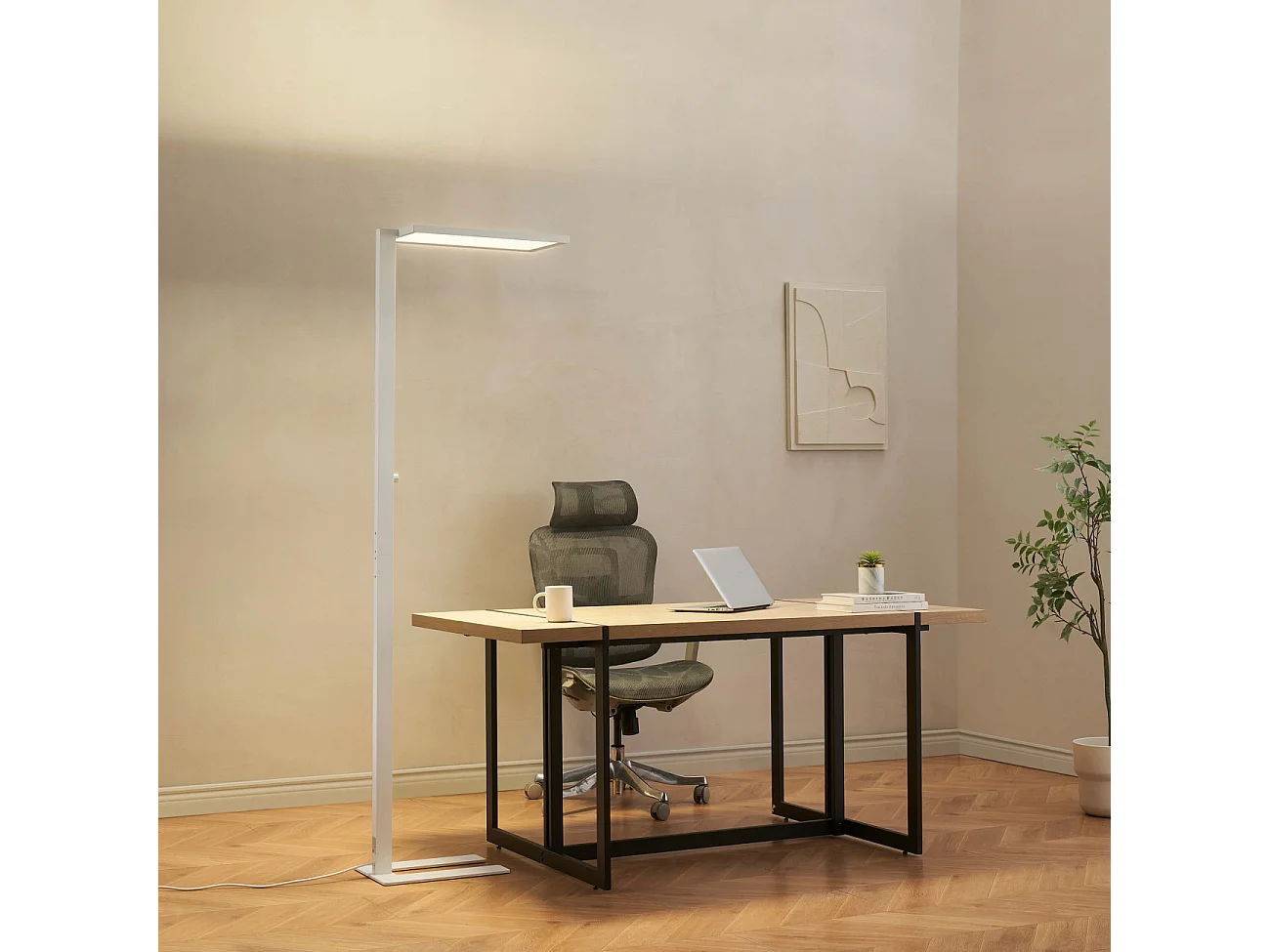 Lampadaire blanc LED dimmable éclairage de bureau - Ephan