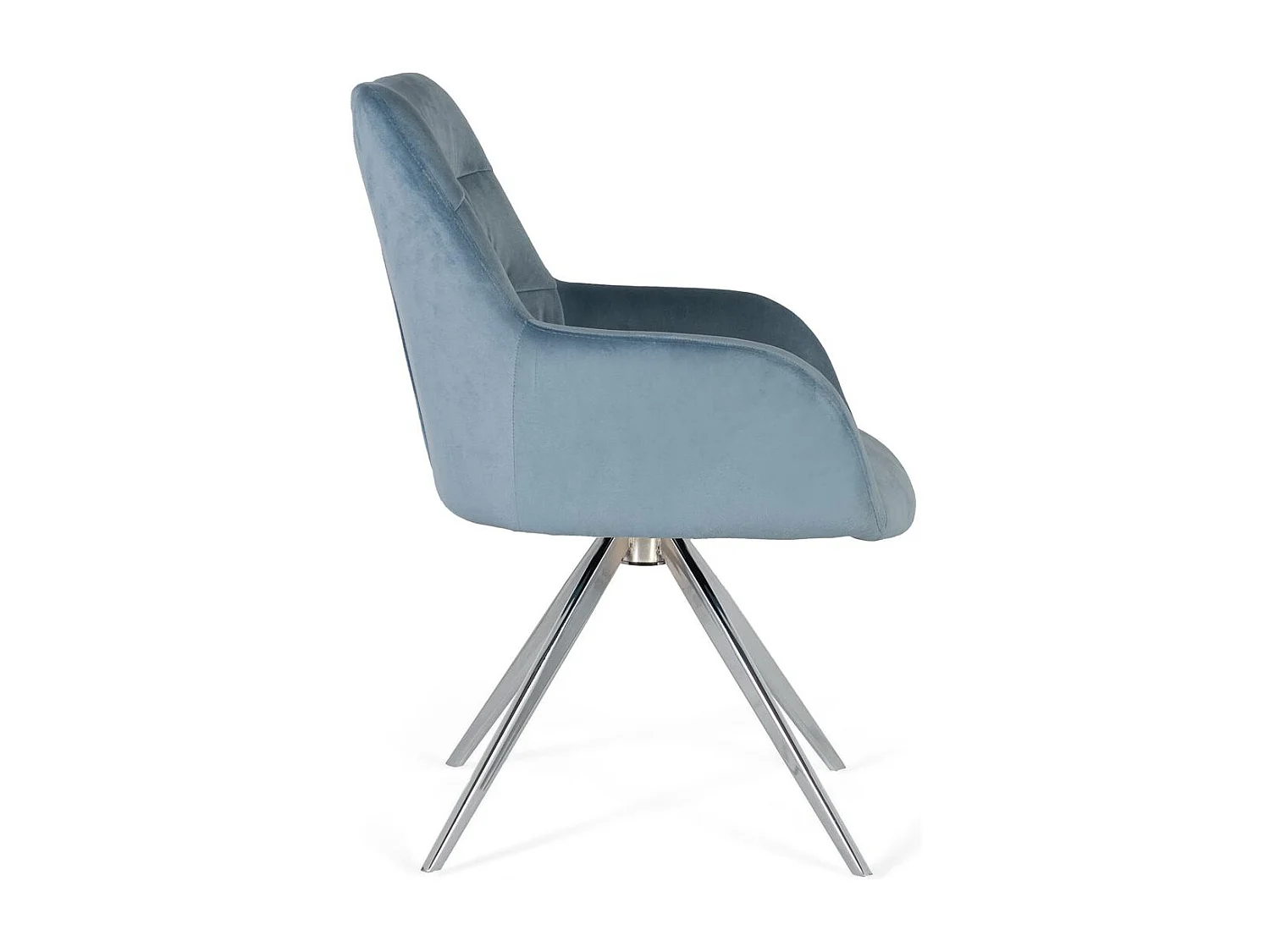 Ensemble de 2 fauteuils tapissés de velours bleu