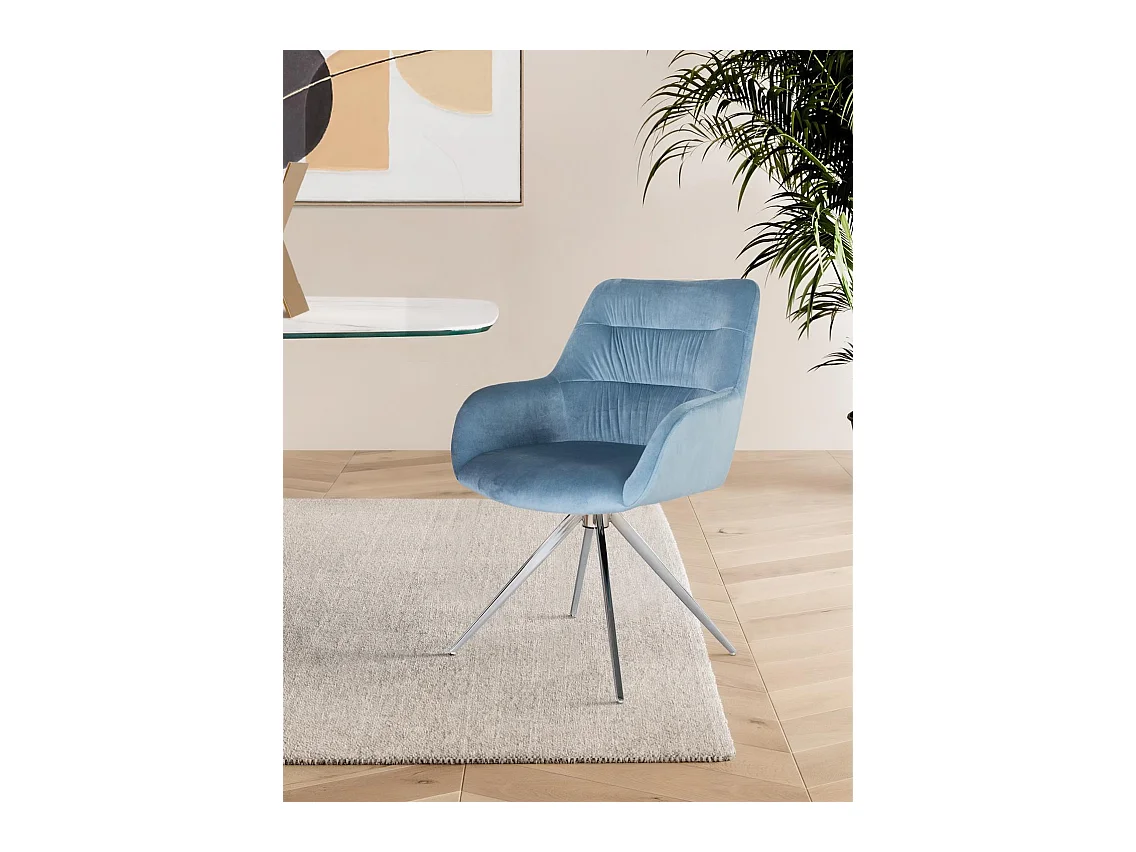 Ensemble de 2 fauteuils tapissés de velours bleu