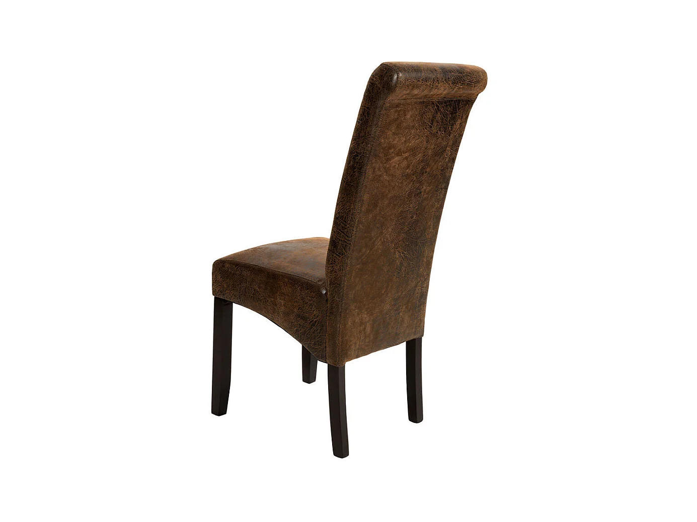 Lot de 2 chaises de salle à manger salon cuisine design aspect cuir marron foncé 1908012