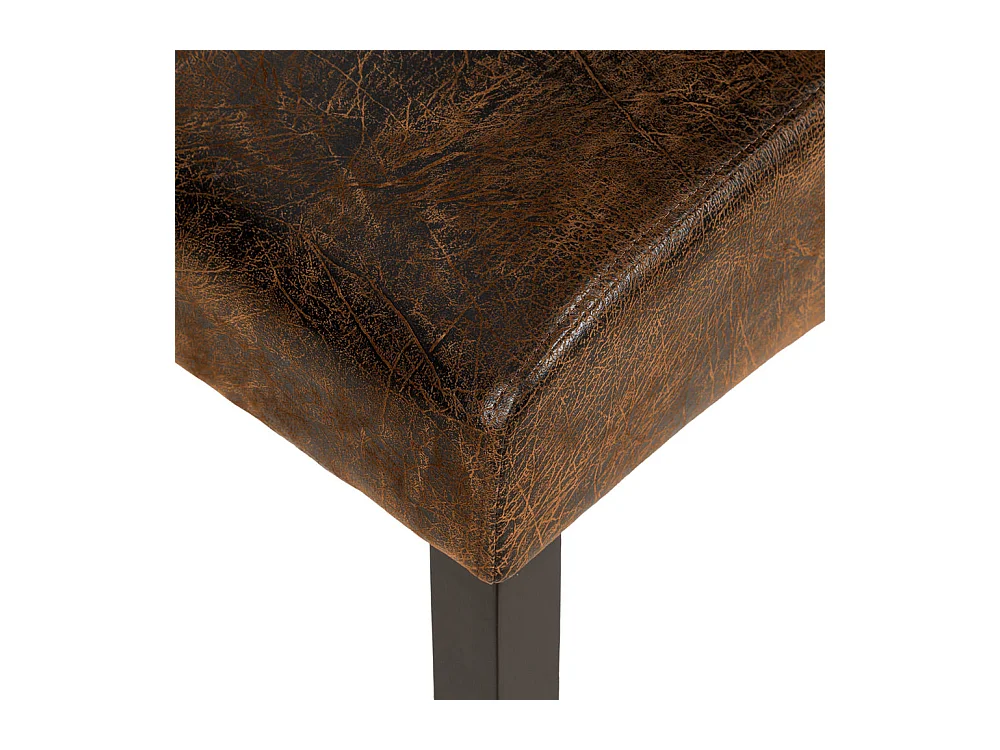 Lot de 2 chaises de salle à manger salon cuisine design aspect cuir marron foncé 1908012