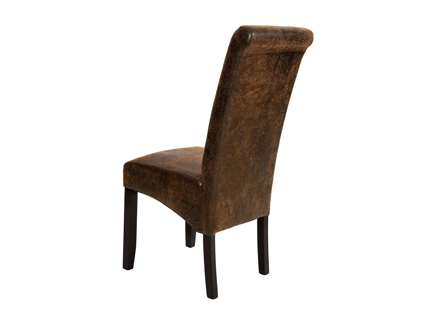 Lot de 2 chaises de salle à manger salon cuisine design aspect cuir marron foncé 1908012