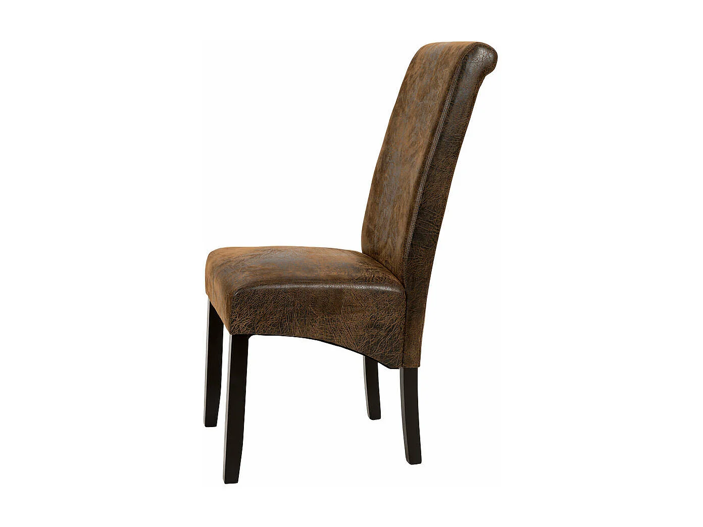 Lot de 2 chaises de salle à manger salon cuisine design aspect cuir marron foncé 1908012