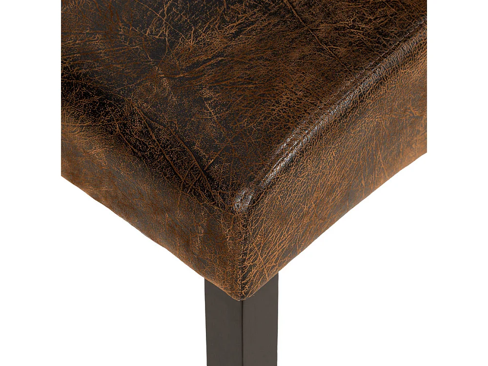 Lot de 2 chaises de salle à manger salon cuisine design aspect cuir marron foncé 1908012