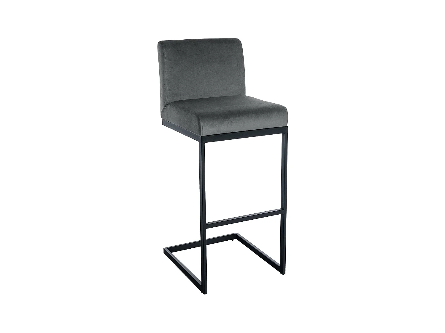 Tabouret de bar - Velours - Gris foncé - Hopewell